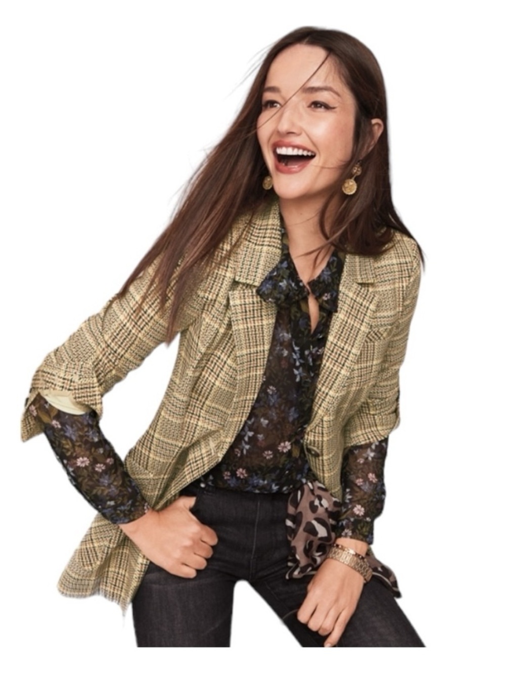 CAbi Past Time Plaid Blazer